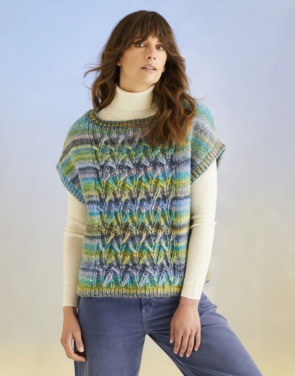 Coral Reef Vest Knitting Pattern - Sirdar