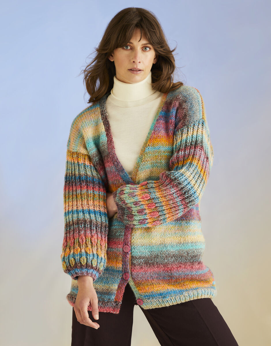Coral Sleeves Cardigan Knitting Pattern - Sirdar