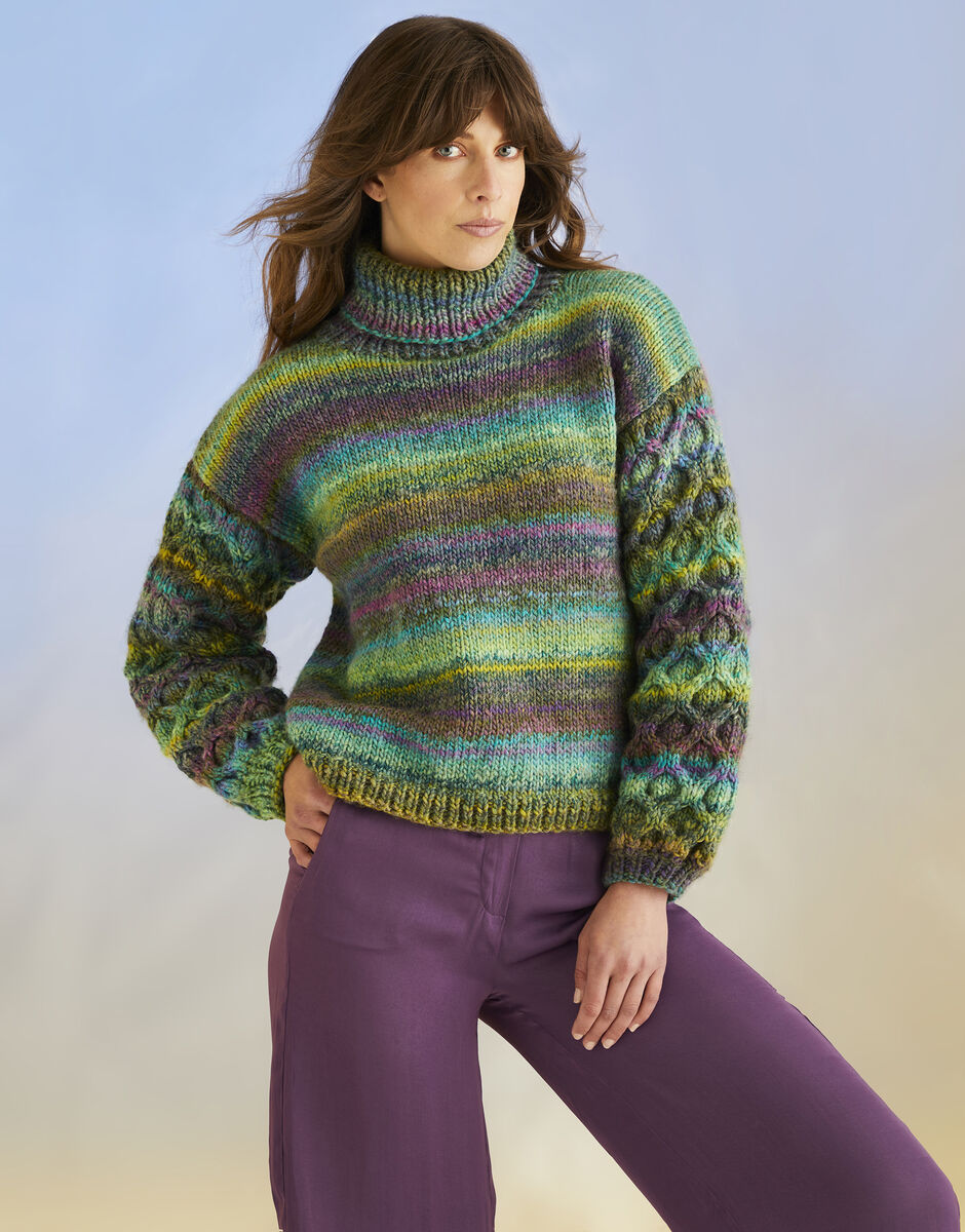 Kelp Sleeve Sweater and Scarf Knitting Pattern - Sirdar