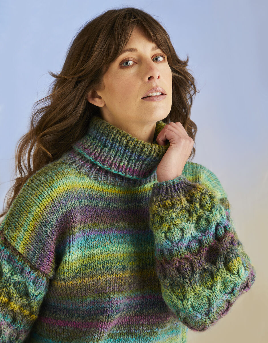 Kelp Sleeve Sweater and Scarf Knitting Pattern - Sirdar