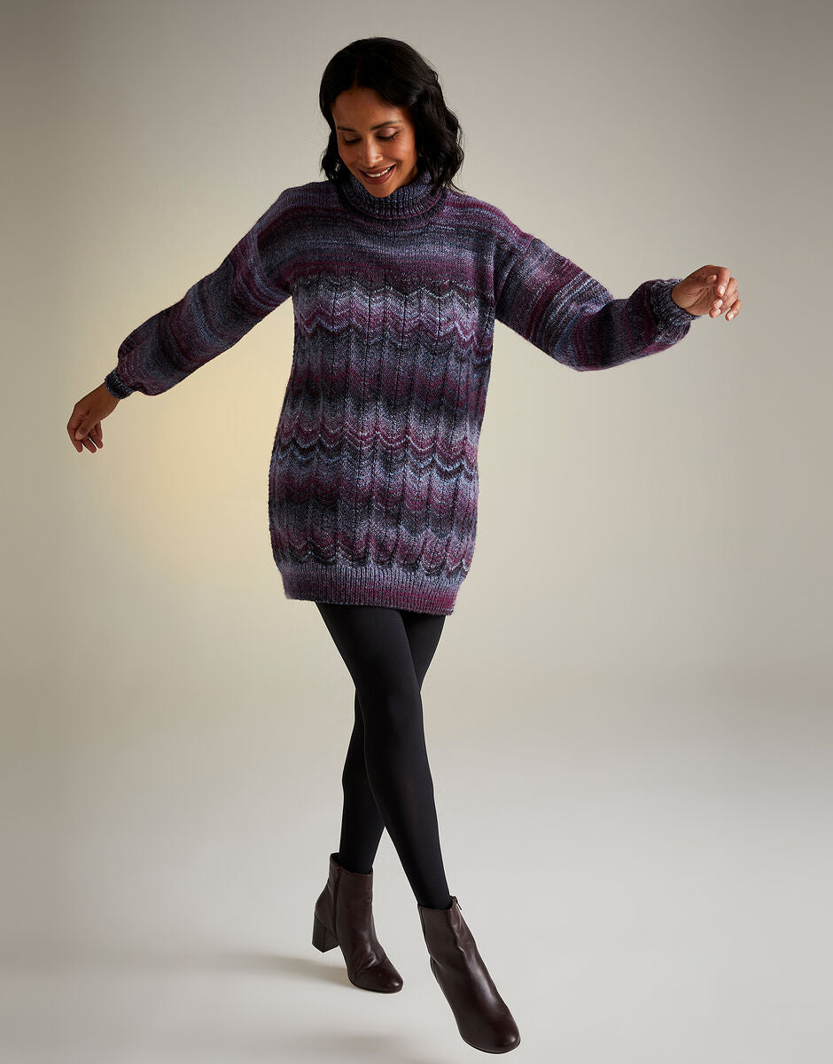 Night Blooming Roll Neck Knitting Pattern - Sirdar
