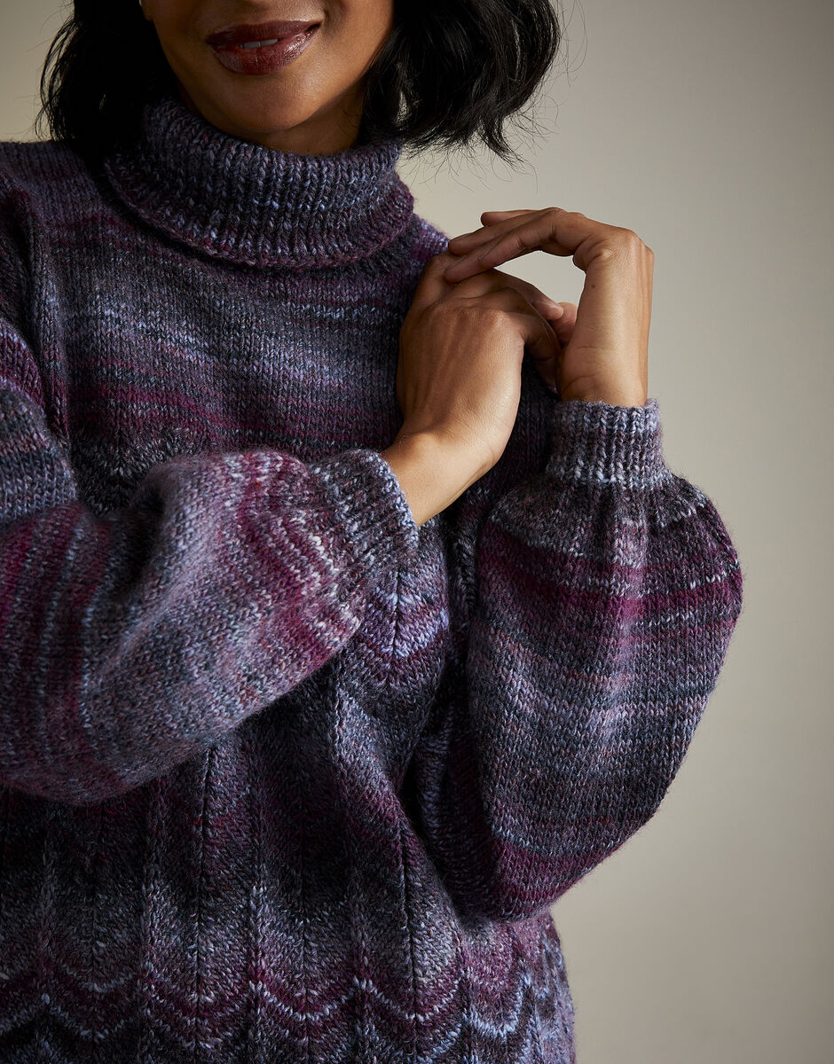 Night Blooming Roll Neck Knitting Pattern - Sirdar