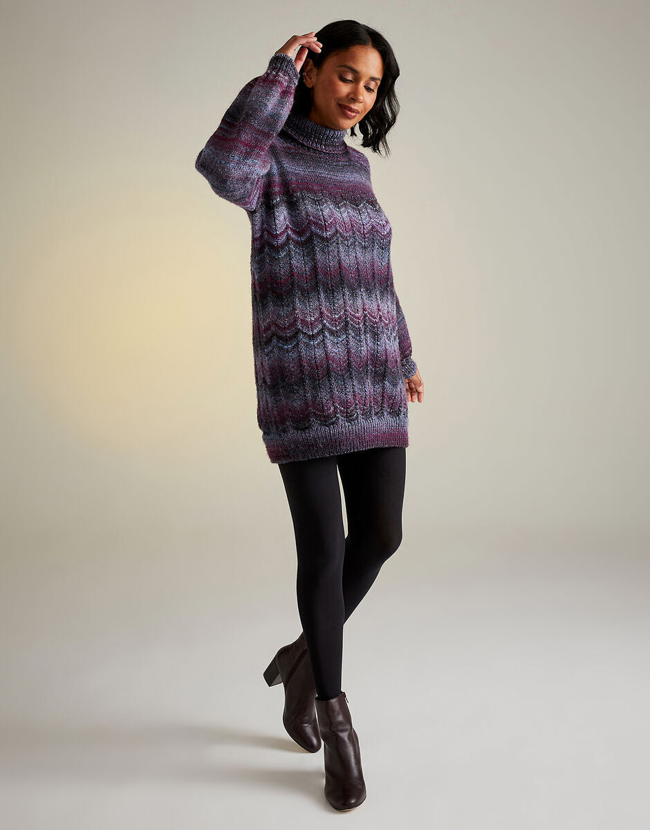 Night Blooming Roll Neck Knitting Pattern - Sirdar