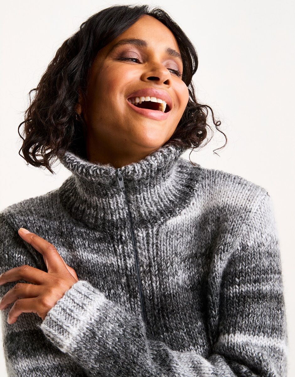 Quartz Zip Collar Pullover Knitting Pattern - Sirdar