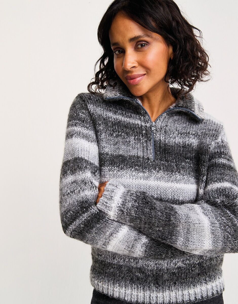 Quartz Zip Collar Pullover Knitting Pattern - Sirdar