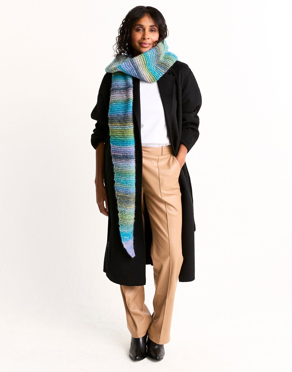 Strata Tie Scarf Knitting Pattern - Sirdar