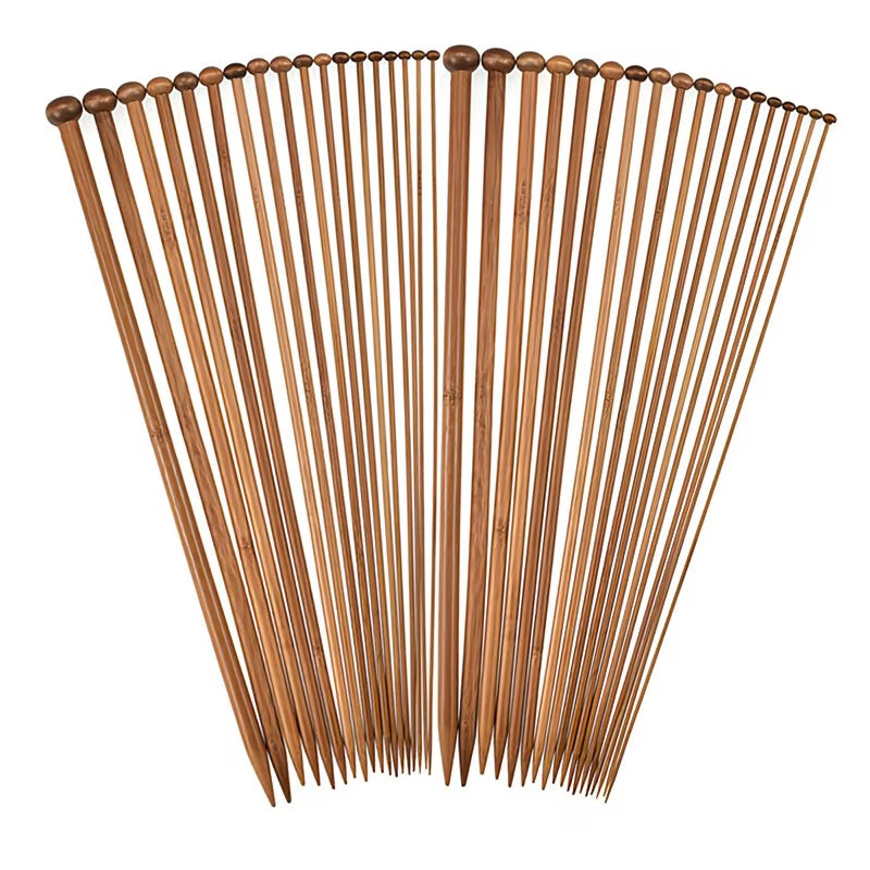 Bamboo Single-Point Knitting Needle Set (18 Sets) 2.0–10.0 mm 25 cm Beginner Kit