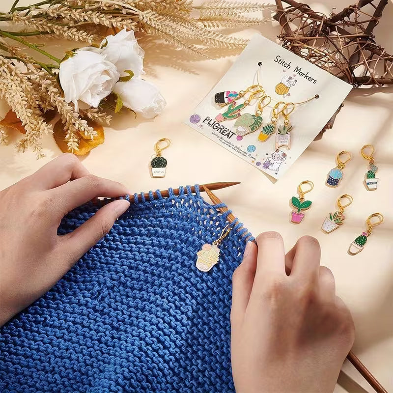 Succulent Helpers Stitch Markers (12pc)