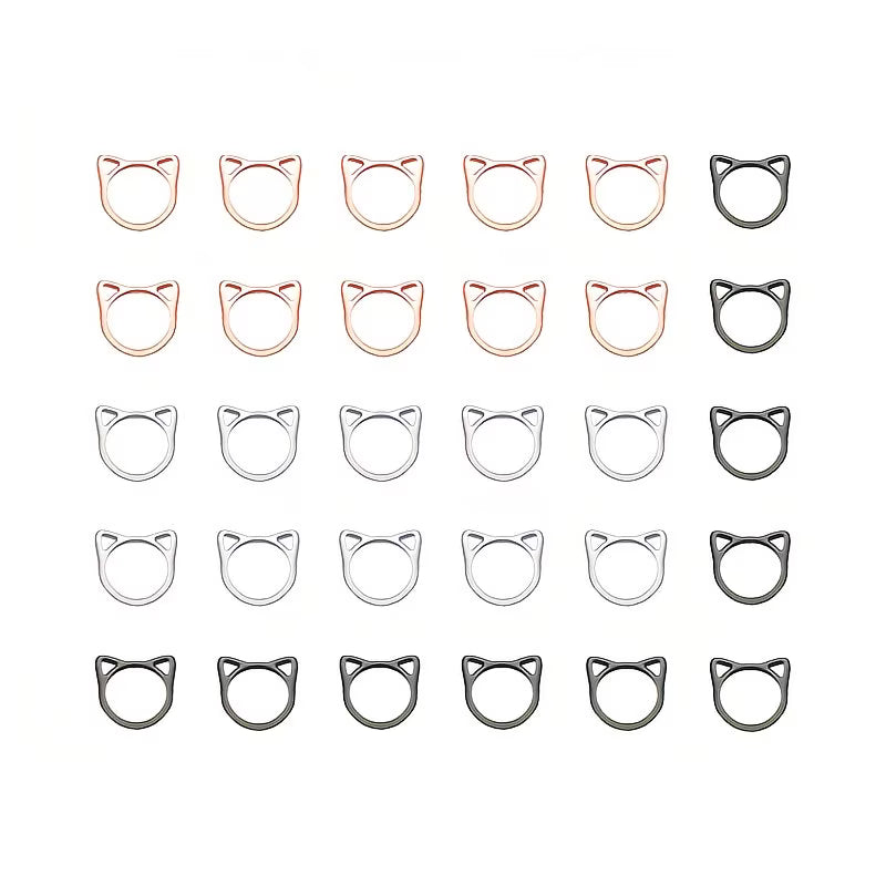 Meow-tallic Cat Ear Stitch Markers (Multiple Sizes)