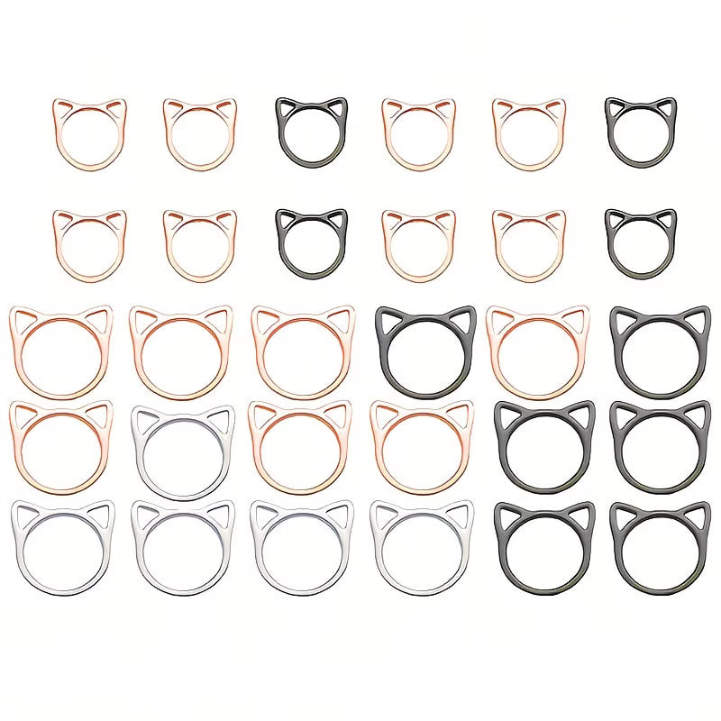 Meow-tallic Cat Ear Stitch Markers (Multiple Sizes)
