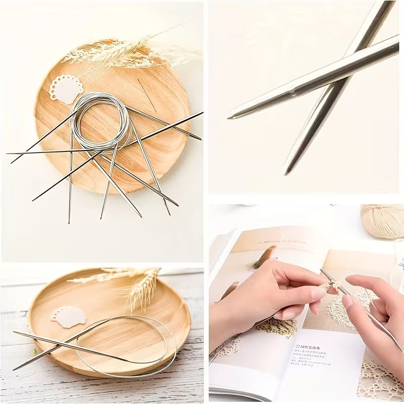Stainless Steel Fixed Circular Knitting Needle 11pc Set (1.5mm - 5.0mm)