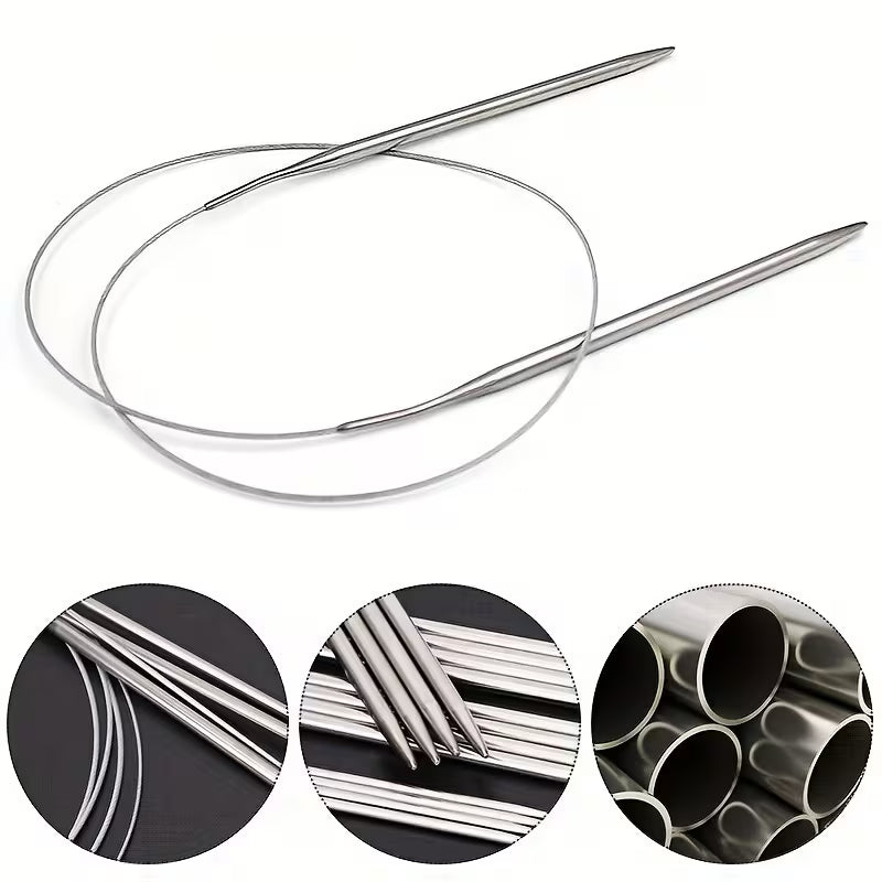 Stainless Steel Fixed Circular Knitting Needle 11pc Set (1.5mm - 5.0mm)