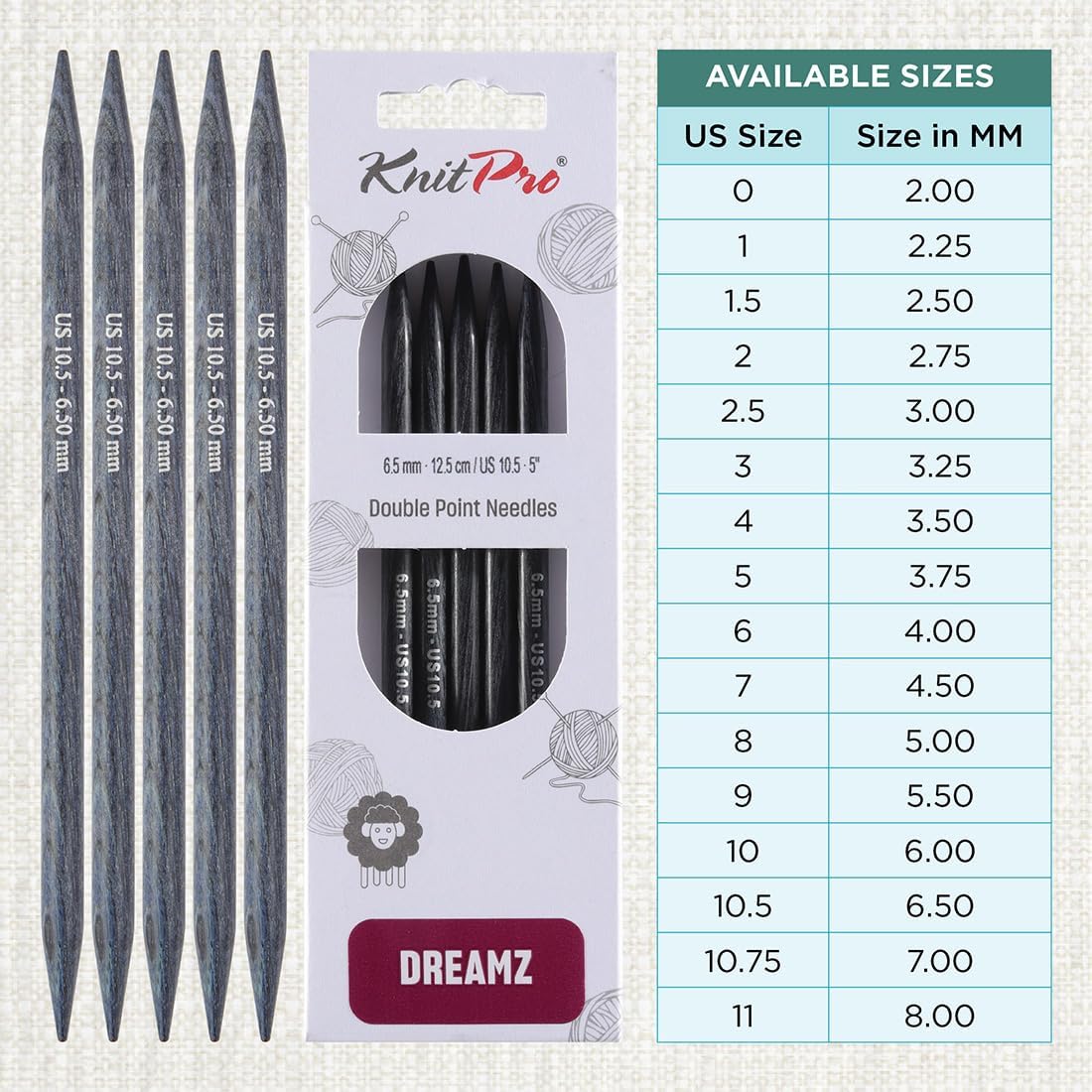Knitter’s Pride Pro Dreamz Double Pointed Needles (6") (2mm–8mm)