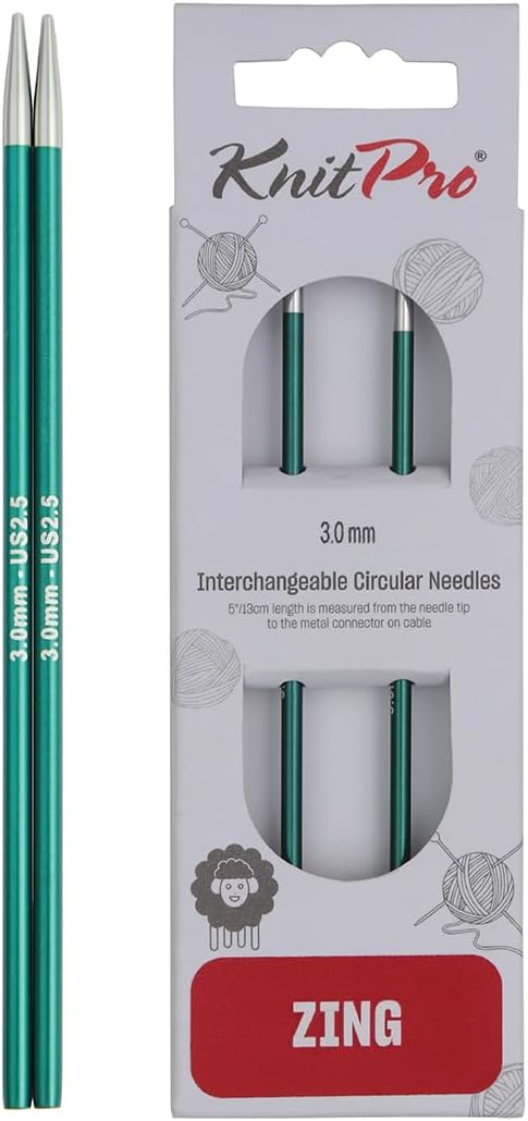 Knitter’s Pride Pro Zing Interchangeable Circular Needles (4") (2.5mm–8mm)