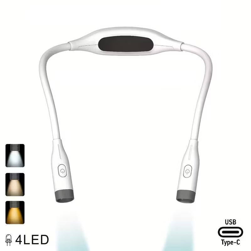 LED Neck Reading Light – Rechargeable (Black & White)