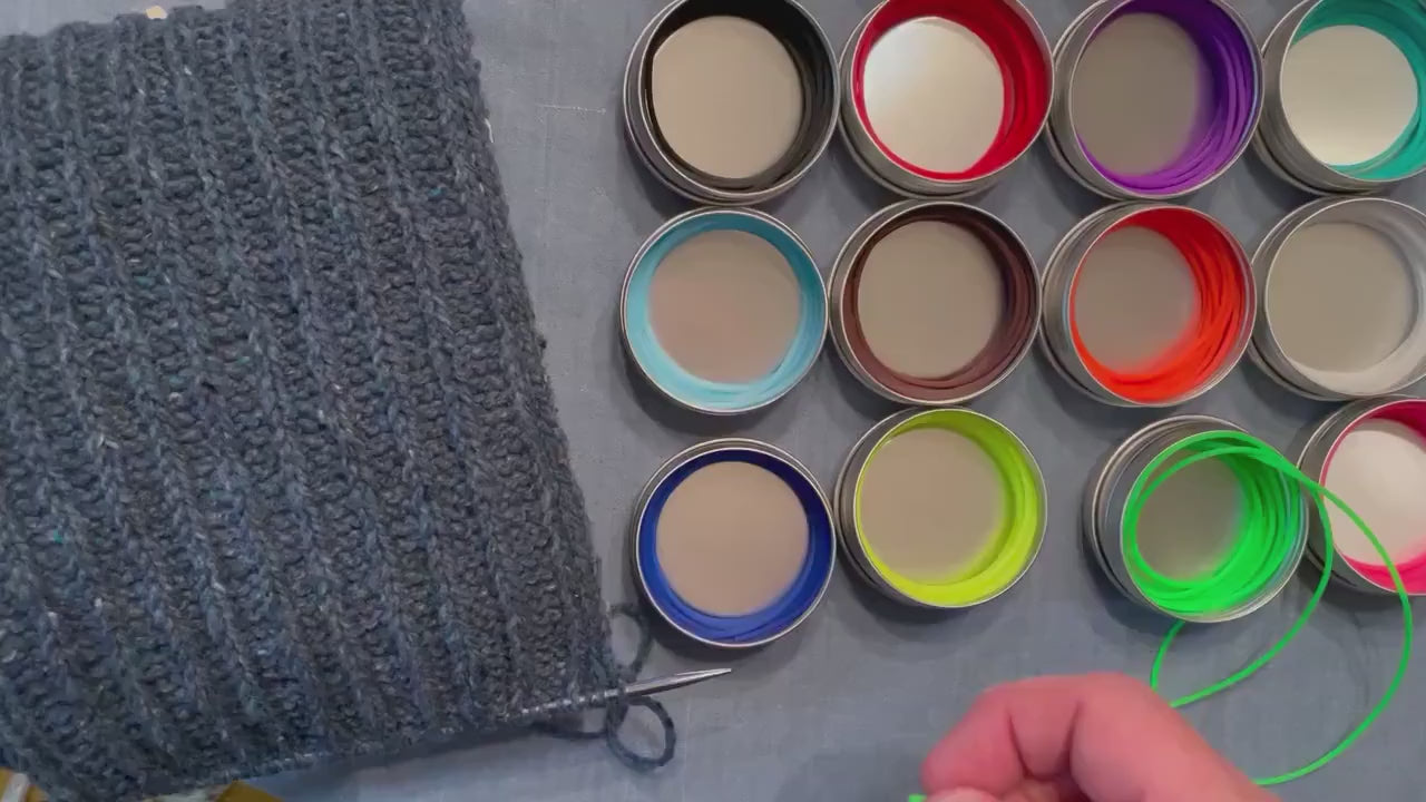 Try-On Stitch Holder Cords - Flexible Knit Stitch Holders for Needles (Multiple Colours)
