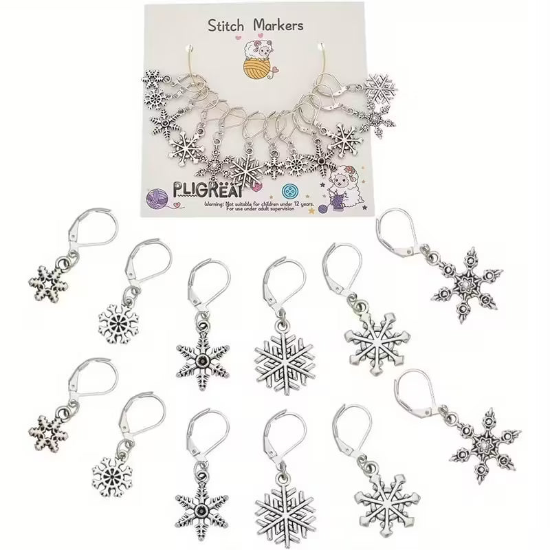 Winter Spark Snowflake Stitch Markers (12pc)