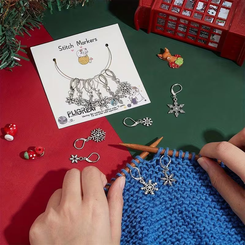 Winter Spark Snowflake Stitch Markers (12pc)