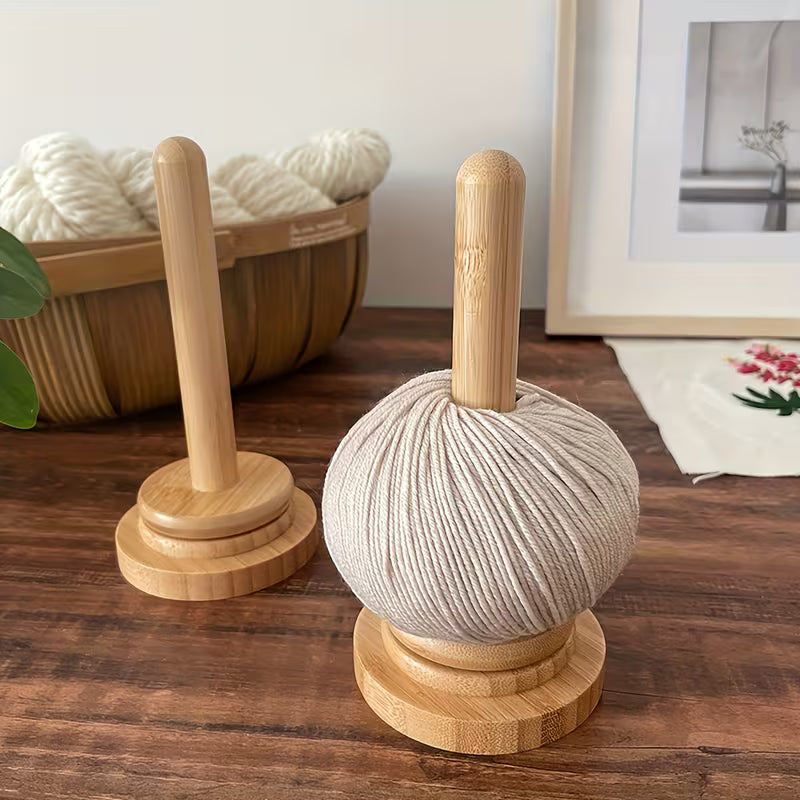 Wooden Yarn Ball Holder - Smooth Spinning